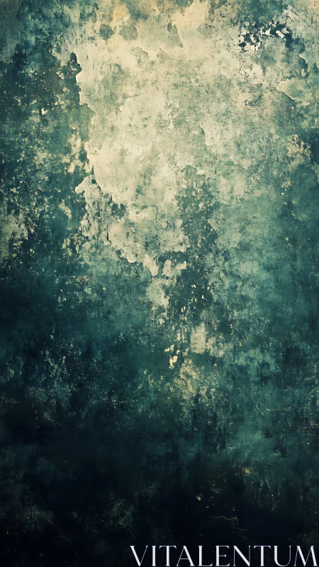 Weathered teal wall texture with peeling patina surface.