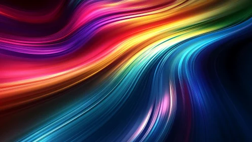 Spectral light trails in flowing multicolor abstract motion field.