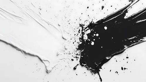 Monochrome paint collision captures dynamic high-contrast impact