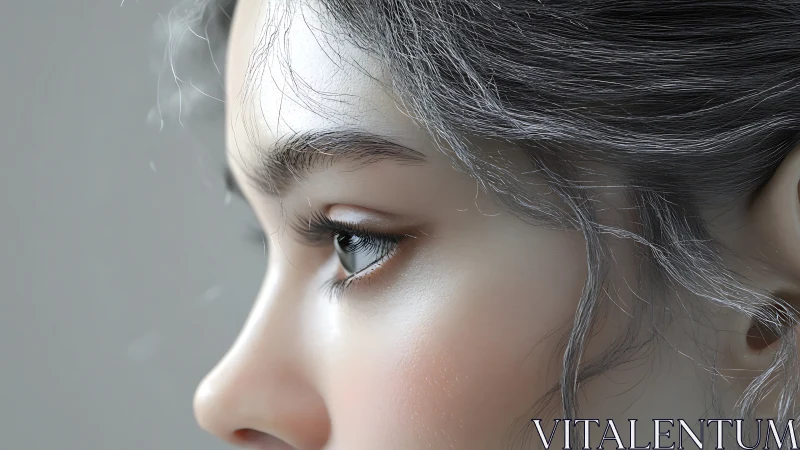 Soft profile portrait captures quiet introspective beauty