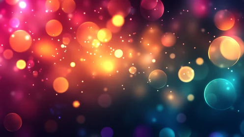 Vibrant bokeh light background in abstract colorful style.