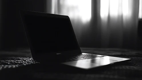 Soft morning light settles gently on a quiet open laptop
