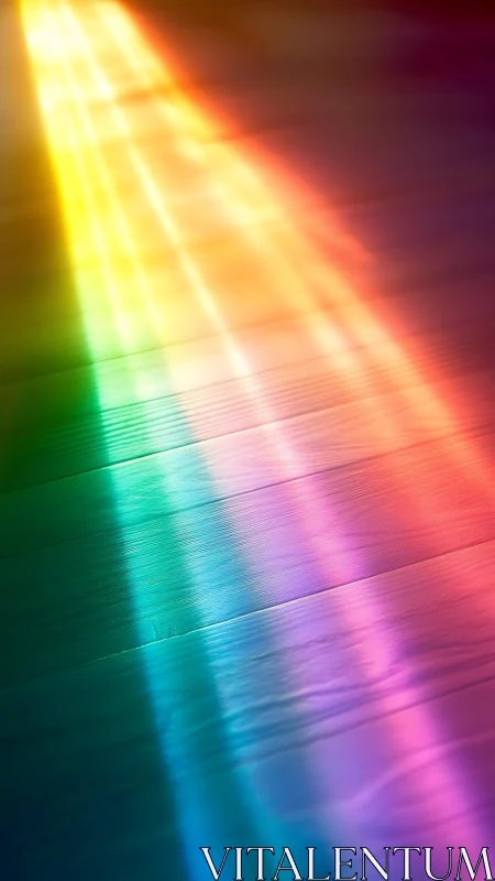 Soft rainbow light spilling gently across the floor.