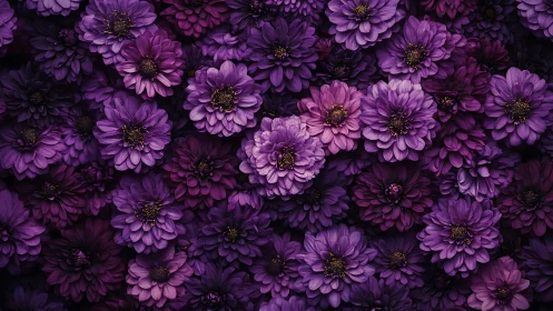 Purple Gerbera Daisies Dense Floral Composition.