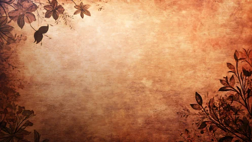 Vintage floral border softly frames a warm textured background