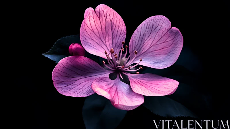 Purple Petals Dance Against Velvet Darkness