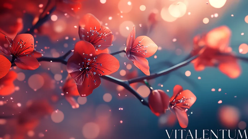 Bokeh-Enhanced Cherry Blossoms: Depth-Layered Floral Rendering with Chromatic Gradient.