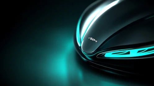 Futuristic teal-lit computer mouse glows in sleek darkness