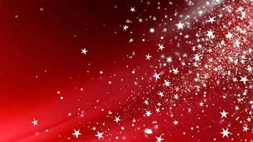 White star field pattern over gradient red background.