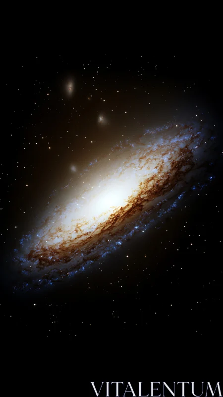Stunning spiral galaxy glows softly within a starry cosmos