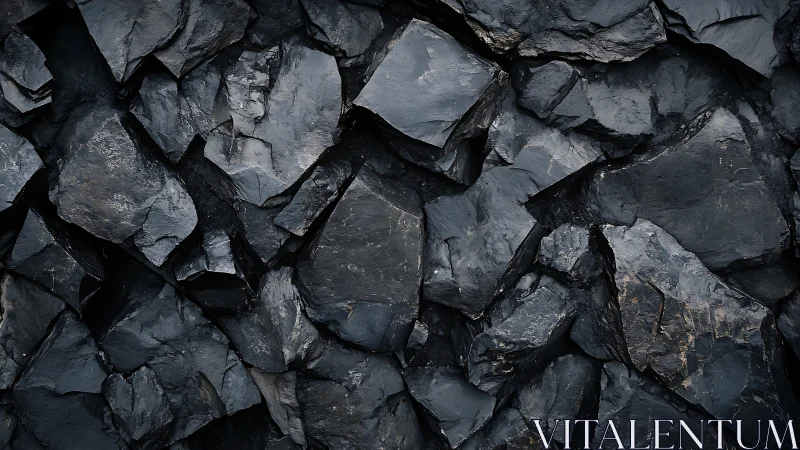 Midnight shale mosaic of jagged stone and quiet shadows.