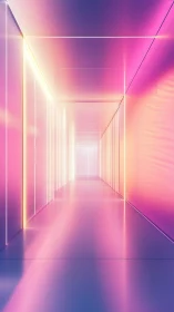 Luminous neon corridor dissolves into soft pastel light.