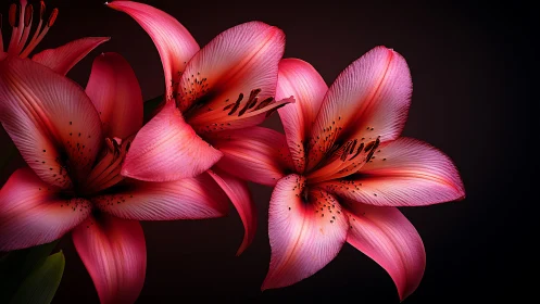 Rendered Amaryllis Flowers with Dramatic Backlighting and Radiometric Illumination