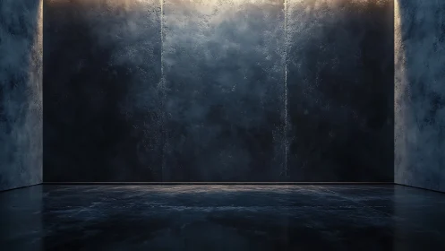 Moody steel chamber washed in quiet cinematic glow.