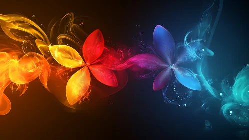 Spectrum energy petals in abstract bokeh gradient composition