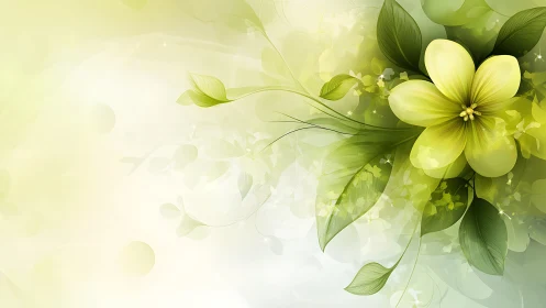 Delicate Yellow Blooms Nestled in Soft Green Tranquility.