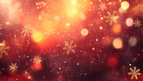 Radiant bokeh field with golden fractal snowflake overlays.