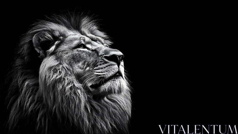 Monochrome lion profile isolates regal anatomy in stark contrast