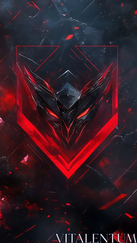 Predator emblem carves through smoke with molten red geometry