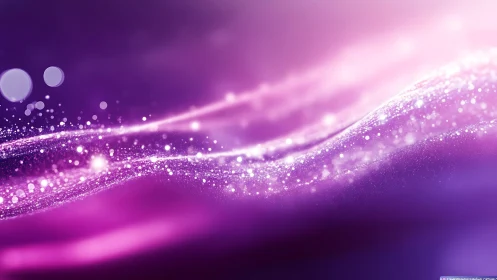 Shimmering Abstract Purple Waves with Sparkling Light Effects.