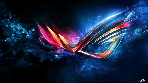 Neon wing emblem arcs through electric blue energy field.