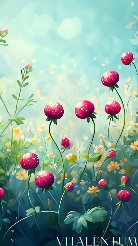 Jeweled Peonies Dance Through Luminous Garden Mist.