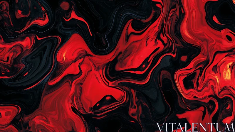 Flowing red and black abstract swirls with bold movement.