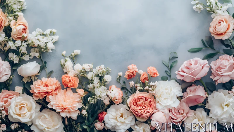 Stratified Floral Composition with Chromatic Gradient Arrangement.