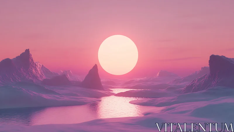 Spectral polar basin under overscaled solar disc rendering.