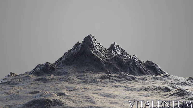 Procedural 3D mountain ridge rendered with soft directional lighting