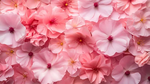 Pink Cosmos Floral Arrangement with Golden Stamens and Gradient Petals.