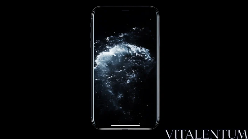 Smartphone displaying Earth from space with cloud formations