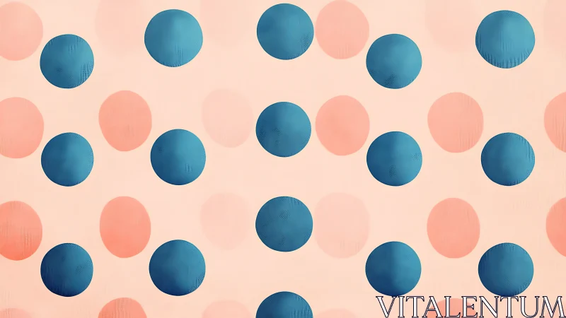 Regular grid of alternating blue and peach circular forms