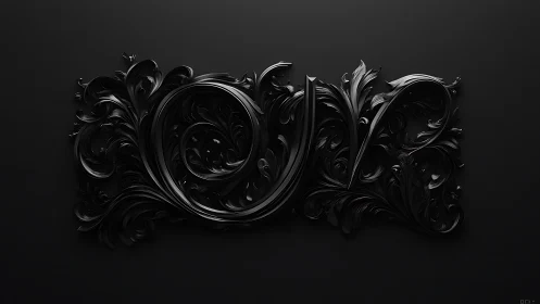 Ornamental 3D Sculptural Form with Baroque-Inspired Scrollwork.