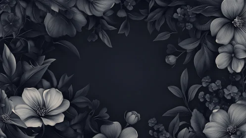 Monochrome Floral Symphony in Shades of Silver