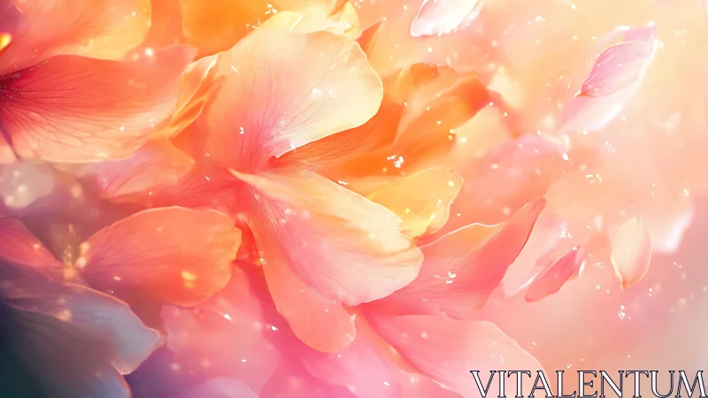 Dreamy Petals Dance in Warm Golden Light.