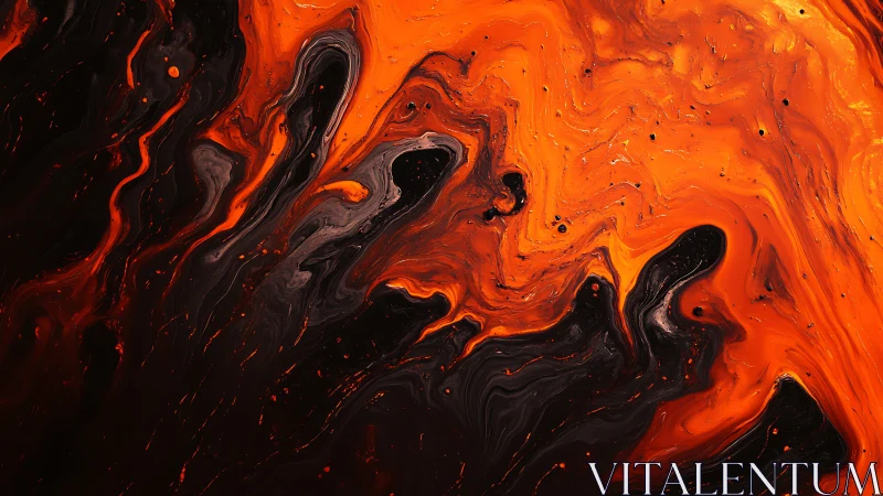 Molten Lava Flow Abstract Composition with Dynamic Heat