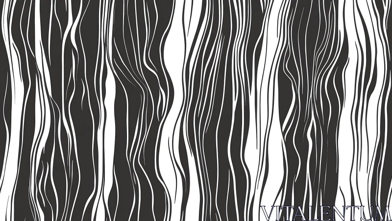Monochrome vertical wavy stripe abstract pattern design.