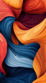 Layered abstract curves form interwoven flowing color bands