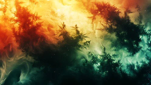 Nebula Garden Ignited by Ember, Jade and Midnight Swirls.