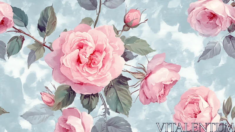 Romantic Pink Peonies Against Luminous Cloud Sky