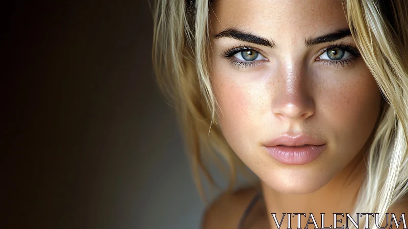 Close frontal portrait captures detailed facial features