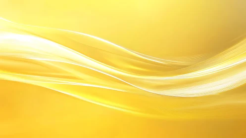 Bright flowing yellow abstract background with smooth light waves.
