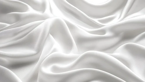 Elegant White Silk Fabric with Soft Folds in Minimalist Style.