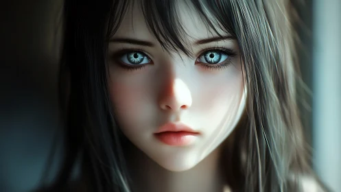 Starlit-eyed girl in luminous soft-focus portrait hushes daylight.