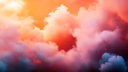 Chromatic volumetric cloudscape with warm spectral gradients