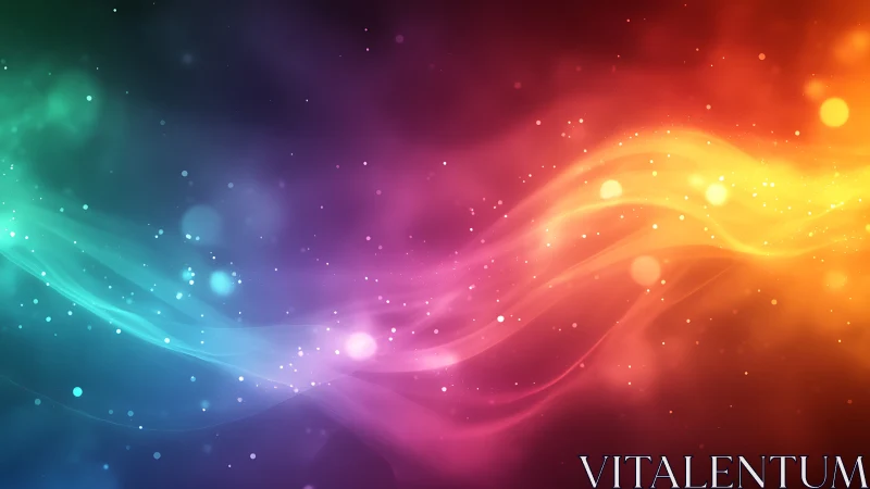 Prismatic Nebula Currents Drift Through Dreamy Digital Night.