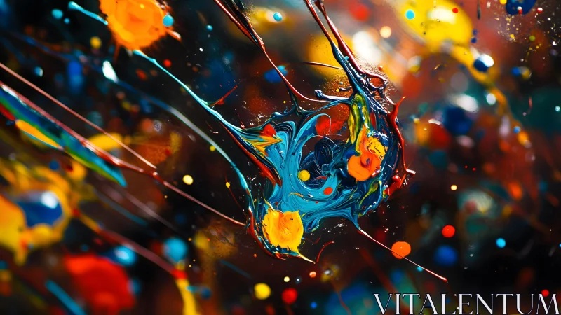 Vibrant Abstract Paint Splash with Dynamic Swirling Colors.