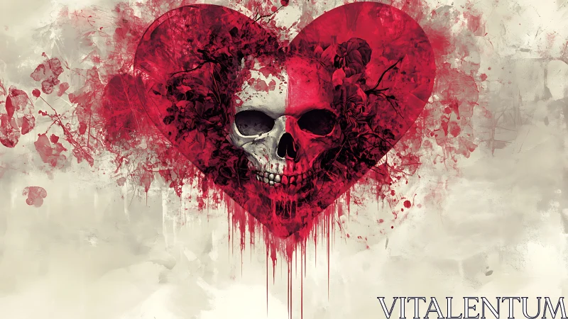 Crimson Mortality: Heart-Shaped Skull Dance.