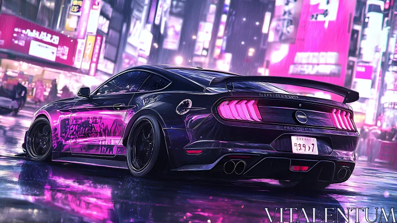 Neon city streets glow around a midnight drift racer.